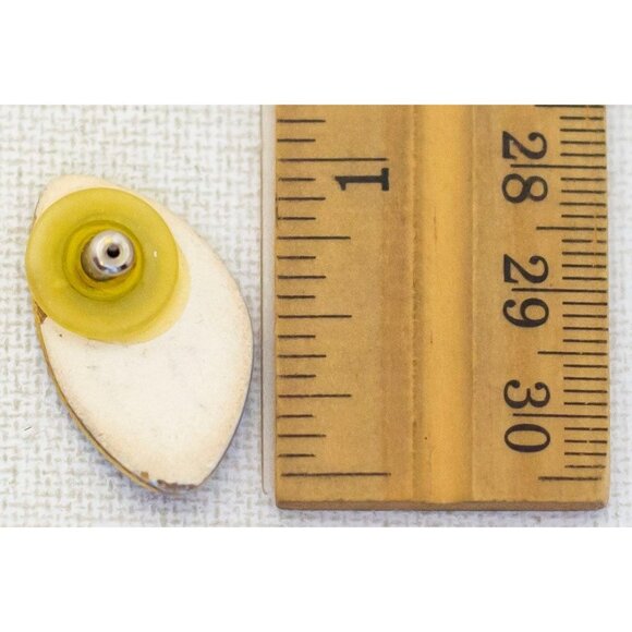 Vintage Abstract Gradient Vibrant Blue Ceramic Stud Earrings - H1 - Picture 3 of 3